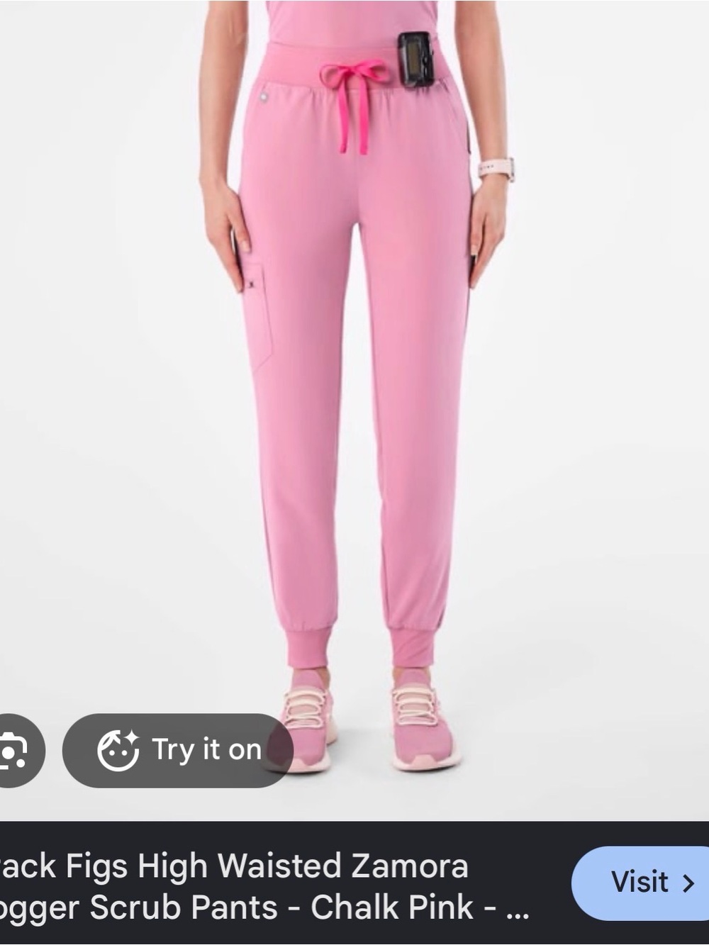 Figs Chalk Pink High-Waist Zamora Jogger Scrub Pants